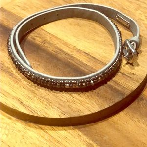 Leather & beaded wrap bracelet